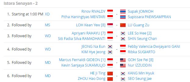 โปรแกรมการถ่ายทอดสดแบดมินตัน 'อินโดนีเซีย มาสเตอร์ส 2022' รอบก่อนรองชนะเลิศ