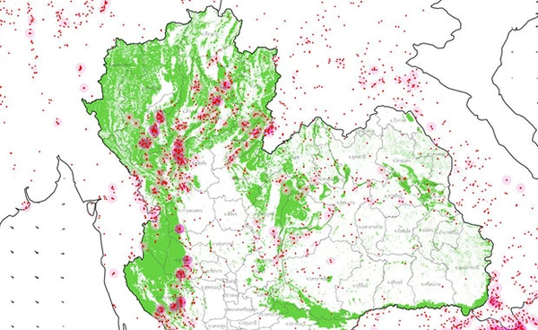 GISTDA เปิดข้อมูลจากดาวเทียม ประเทศไทยมีจุดความร้อนรวม 2,312 จุด 