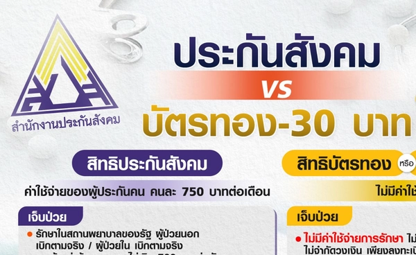 "ประกันสังคม" VS บัตรทอง-30 บาทรักษาทุกที่ แบบไหนคุ้มกว่ากัน ?