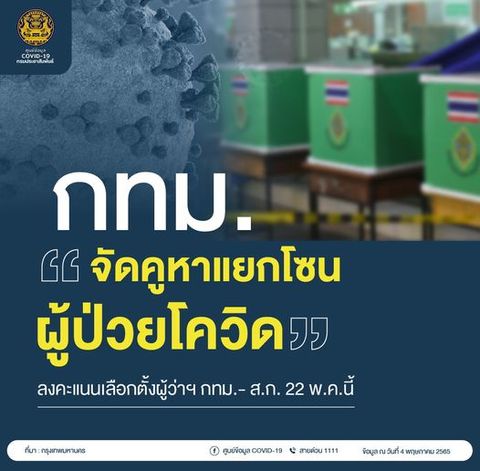 กทม.เตรียมพร้อม! แยกโซนเลือกตั้งผู้ว่าฯ สำหรับคนป่วยโควิด-19