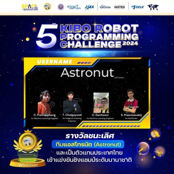 สวทช. ประกาศทีม Astronut คว้ารางวัลชนะเลิศเขียนโปรแกรมควบคุมหุ่นยนต์ เตรียมแข่งขันระดับนานาชาติ