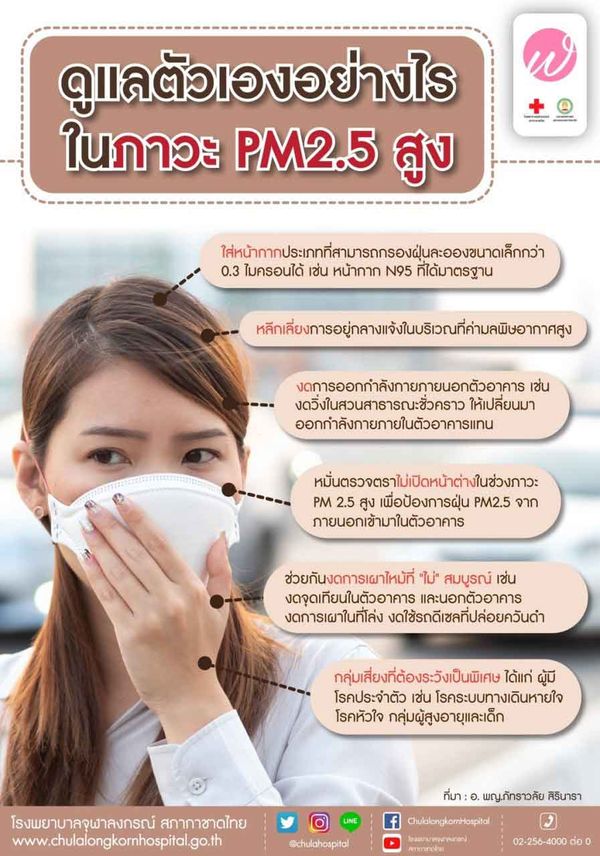 เช็กที่นี่ ดูแลตัวเองอย่างไรในภาวะค่าฝุ่น PM 2.5 สูง มีผลกระทบต่อสุขภาพ