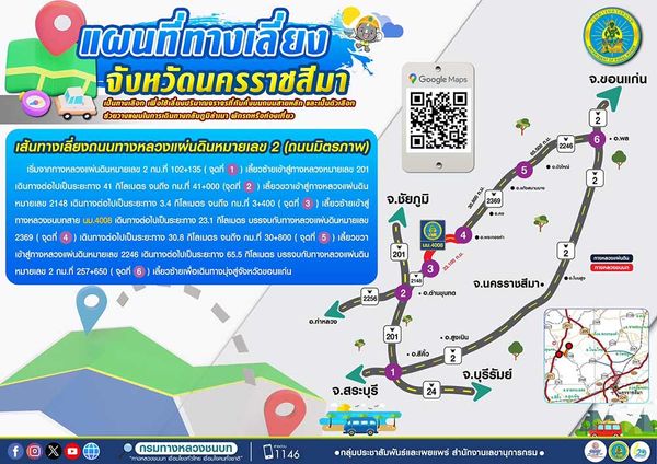 เช็กที่นี่ แนะ 7 เส้นทางเลี่ยงรถติดบนถนนสายหลัก เดินทางช่วงเทศกาลสงกรานต์ 2567