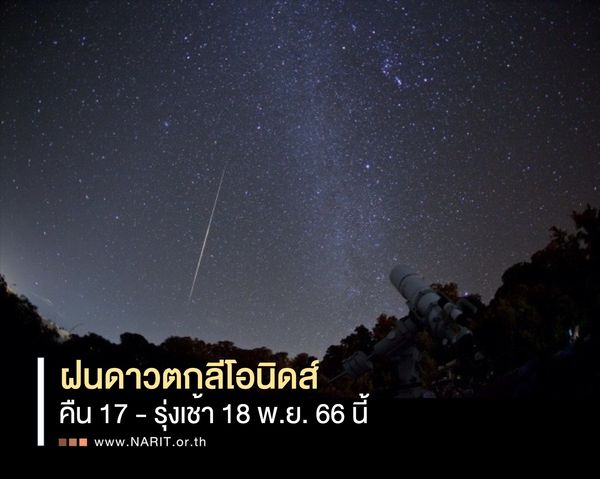 รอชม! ฝนดาวตกลีโอนิดส์ คืน 17 พ.ย.นี้ อัตราตกสูงสุด 15 ดวง/ชั่วโมง