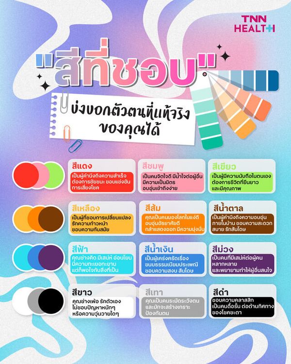 สีที่ชอบ บ่งบอกตัวตนที่แท้จริงของคุณได้