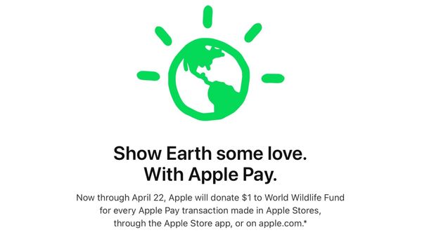 Apple ฉลอง Earth Day บริจาค 1 ดอลลาร์จากทุกยอด Apple Pay ช่วยโลก!