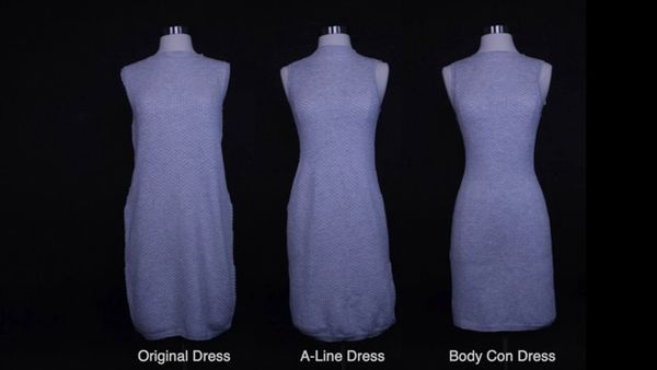 ชุดเดรสสุดไฮเทค 4D-Knit Dress ปรับขนาดได้ด้วยความร้อน ลดขยะแฟชั่น 