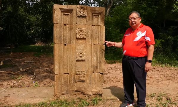 โคราชขุดพบ ทับหลัง 4 ด้าน อายุกว่า 1,000 ปี ที่ปราสาทบ้านบุใหญ่ 