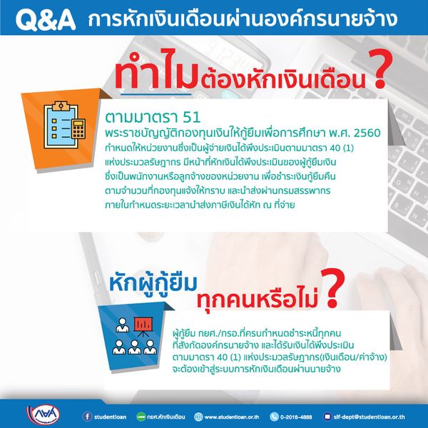 กยศ. แจงปม หักเงินเดือน ผู้กู้เพื่อชำระหนี้ ผ่านนายจ้าง