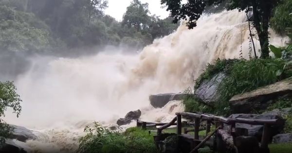 เปิดภาพ! มวลน้ำป่าทะลักท่วมน้ำตกดอยอินทนนท์ ฝนตกหนักสุดในรอบ 10 ปี