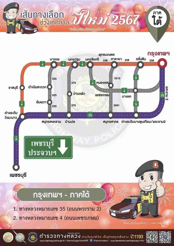 จราจรปีใหม่ 2567 เปิด เส้นทางเลือก จากกรุงเทพฯไปภาคต่างๆ เช็กเลยเลี่ยงรถติด