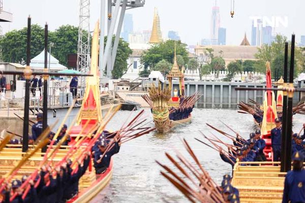 ฝึกซ้อมฝีพายเรือพระราชพิธี เตรียมพร้อมจัดขบวนพยุหยาตราทางชลมารค