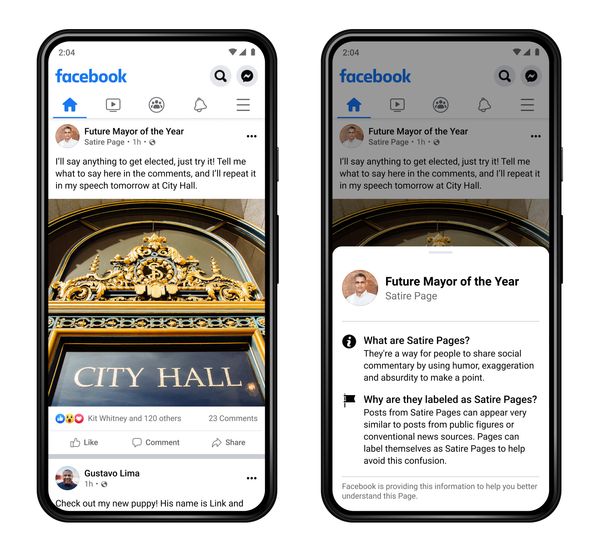 Facebook เพิ่มฟีเจอร์ Satire Page อธิบายว่าเพจดังกล่าวเป็นเพจล้อเลียน