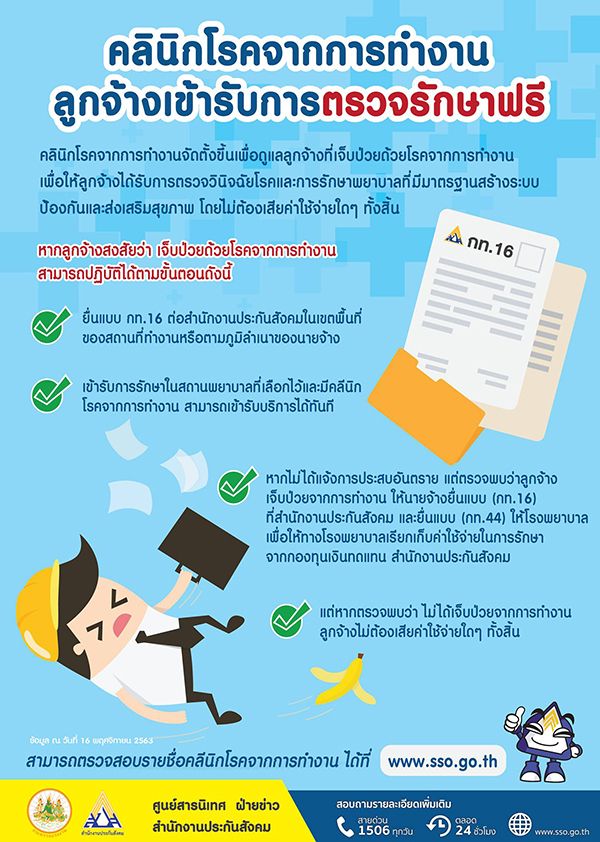 รู้จักคลินิกโรคจากการทำงาน ประกันสังคมให้ตรวจรักษาฟรี