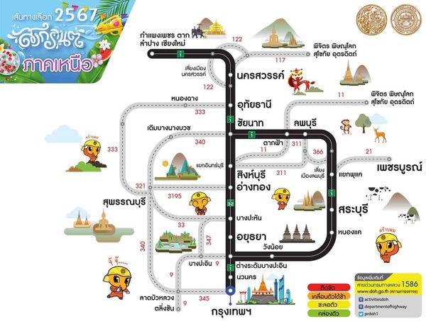 สงกรานต์ 2567 เช็กที่นี่ เส้นทางเลือกบนทางหลวงสายหลัก-รอง เดินทางสะดวก-เลี่ยงจราจรติดขัด