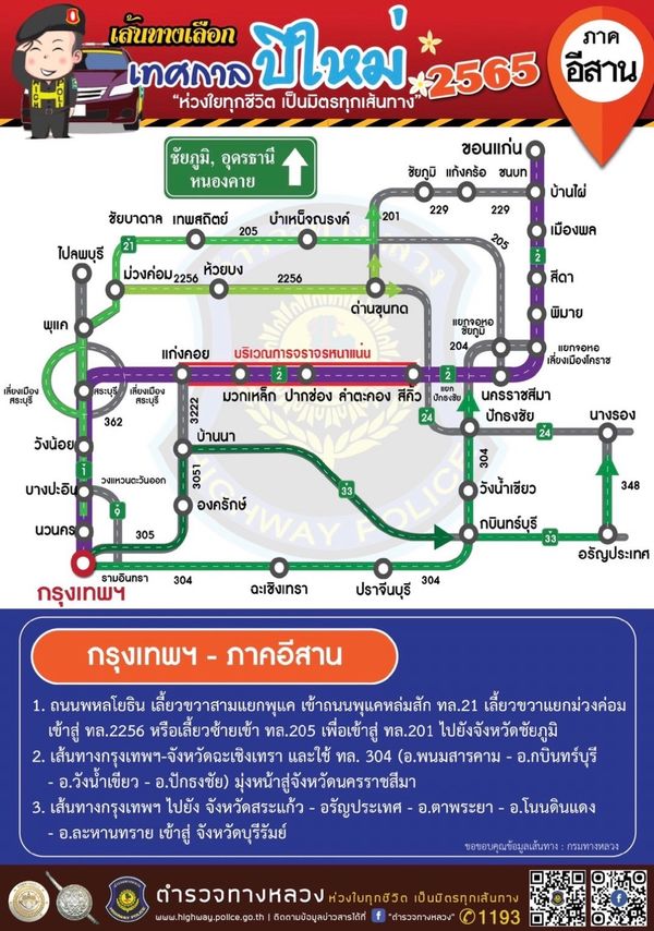 เช็กเส้นทางเลี่ยงรถติด ช่วงปีใหม่  ตร.ทางหลวงเปิด 3 ช่องทางพิเศษเร่งระบายรถ 