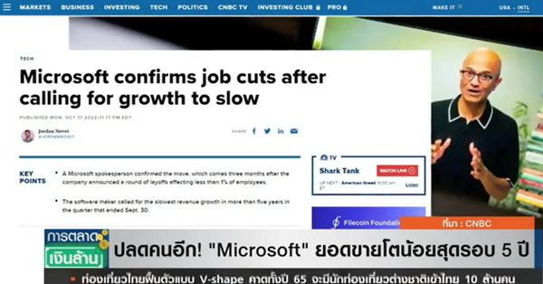 ตกงานนับร้อย! Microsoft ปลดคนอีก หลังยอดขายโตน้อยสุดรอบ 5 ปี