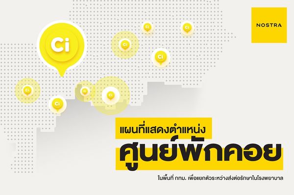 Nostra แอปคนไทย บอกตำแหน่ง ศูนย์พักคอยฯ, วัด, ห้องปฏิบัติการ, จุดตรวจ ผู้ป่วยโควิด-19 ในกรุงเทพฯ