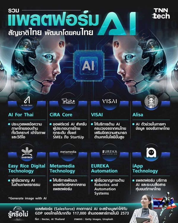 รวมแพลตฟอร์มปัญญาประดิษฐ์ AI สัญชาติไทยและพัฒนาโดยคนไทย