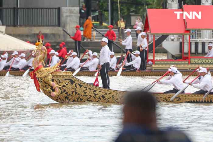 ซ้อมย่อยริ้วขบวนพยุหยาตราทางชลมารค ในแม่น้ำเจ้าพระยา เต็มรูปขบวน 52 ลำ วันแรก