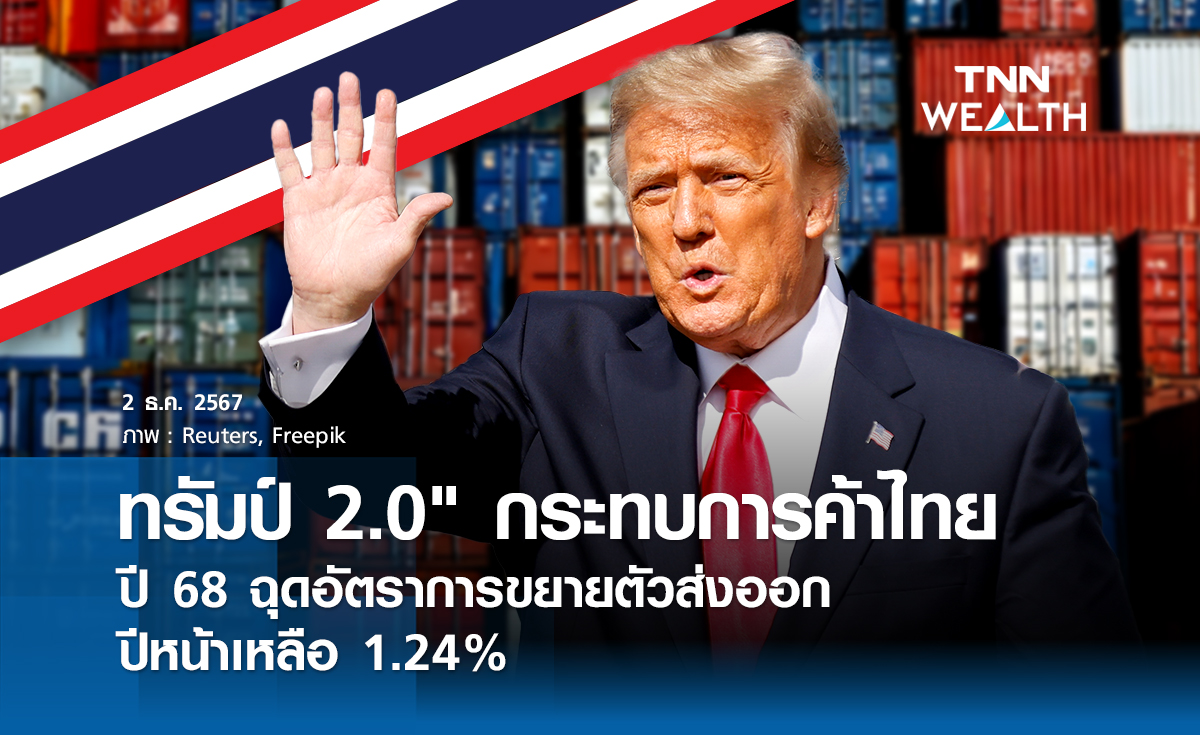 ทรัมป์ 2.0 กระทบการค้าไทยปี 68 ฉุดส่งออกปีหน้าเหลือ 1.24%