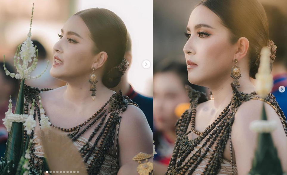 'พรพรรณ' สวยสะพรึง! รับบทนางรำบวงสรวง 'พญาศรีสัตตนาคราช' ทำแฟนวอลเลย์บอลตะลึง