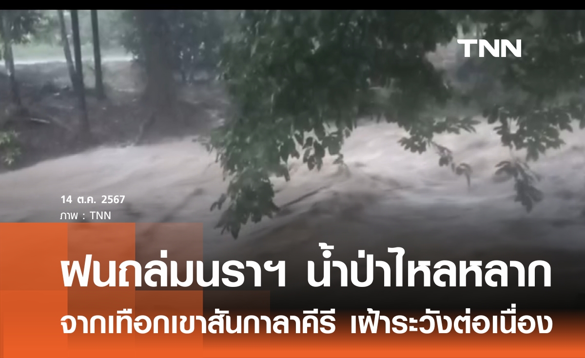 ฝนถล่มนราฯ น้ำป่าหลากจากเทือกเขาสันกาลาคีรี 