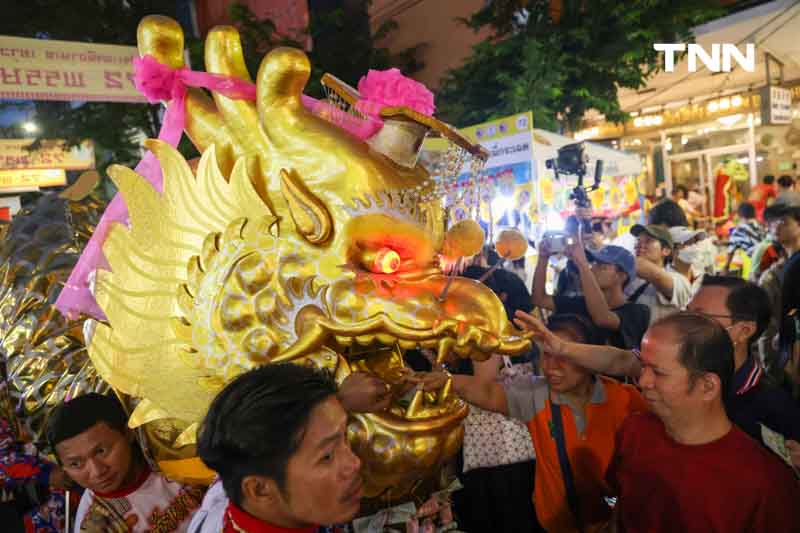 อลังการพิธีเปิดงานเจเยาวราช ผัดหมี่มงคล มังกรทอง ขบวนแห่รถบุปผชาติ 