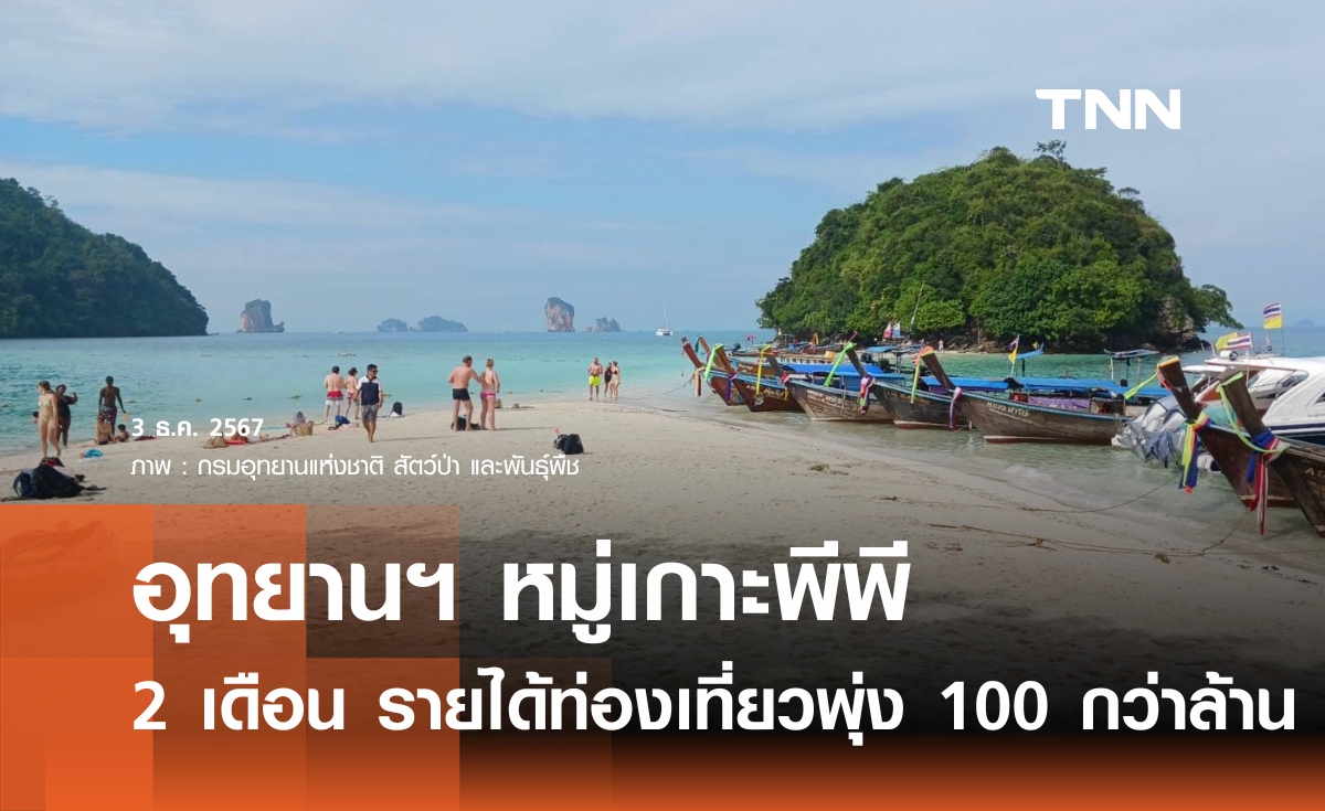 อช.หมู่เกาะ​พีพี​ เงินรายได้พุ่ง เพียง 2 เดือน เก็บได้กว่า 117 ล้านบาท