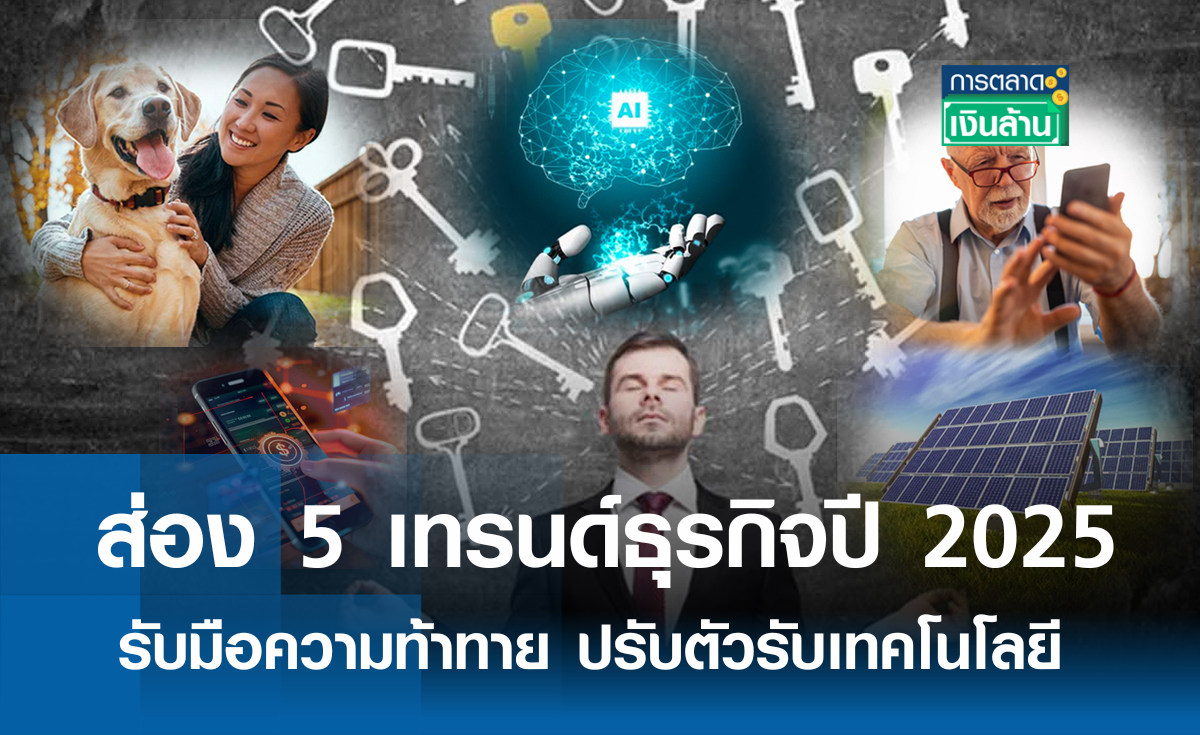 ส่อง 5 เทรนด์ธุรกิจปี 2025 รับมือความท้าทาย ปรับตัวรับเทคโนโลยี l การตลาดเงินล้าน