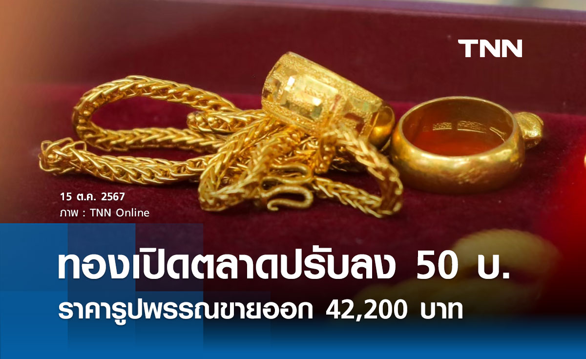 ราคาทองคำวันนี้ 15/10/67 เปิดตลาดปรับลง 50 บาท รูปพรรณขายออก 42,200 บาท 