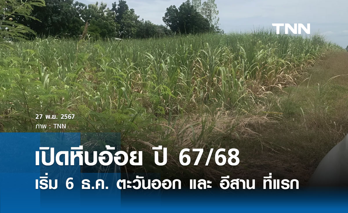 กอน. ไฟเขียว เปิดหีบอ้อย ปี 67/68 ภาคตะวันออก - อีสาน เริ่ม 6 ธันวาคมนี้