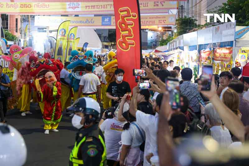 อลังการพิธีเปิดงานเจเยาวราช ผัดหมี่มงคล มังกรทอง ขบวนแห่รถบุปผชาติ 