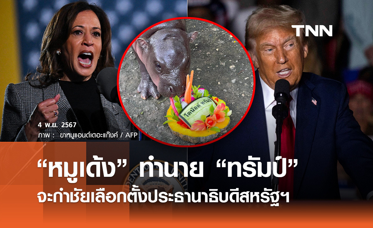 เลือกตั้งสหรัฐฯ 2024  “หมูเด้ง” ทำนายแล้ว! ปธน.สหรัฐ คนใหม่จะเป็น “โดนัล ทรัมป์”