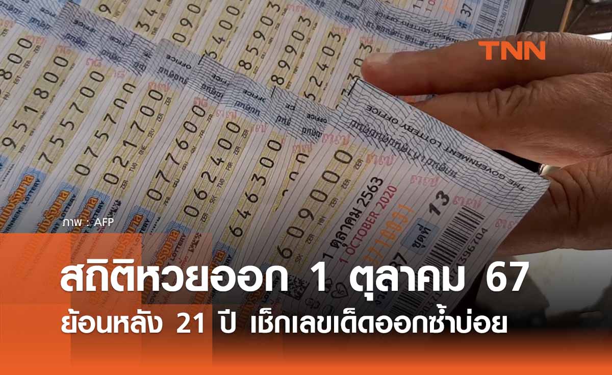 สถิติหวยออกวันที่ 1 ตุลาคม ย้อนหลัง 21 ปี เลขเด็ดงวดนี้ ออกอะไร