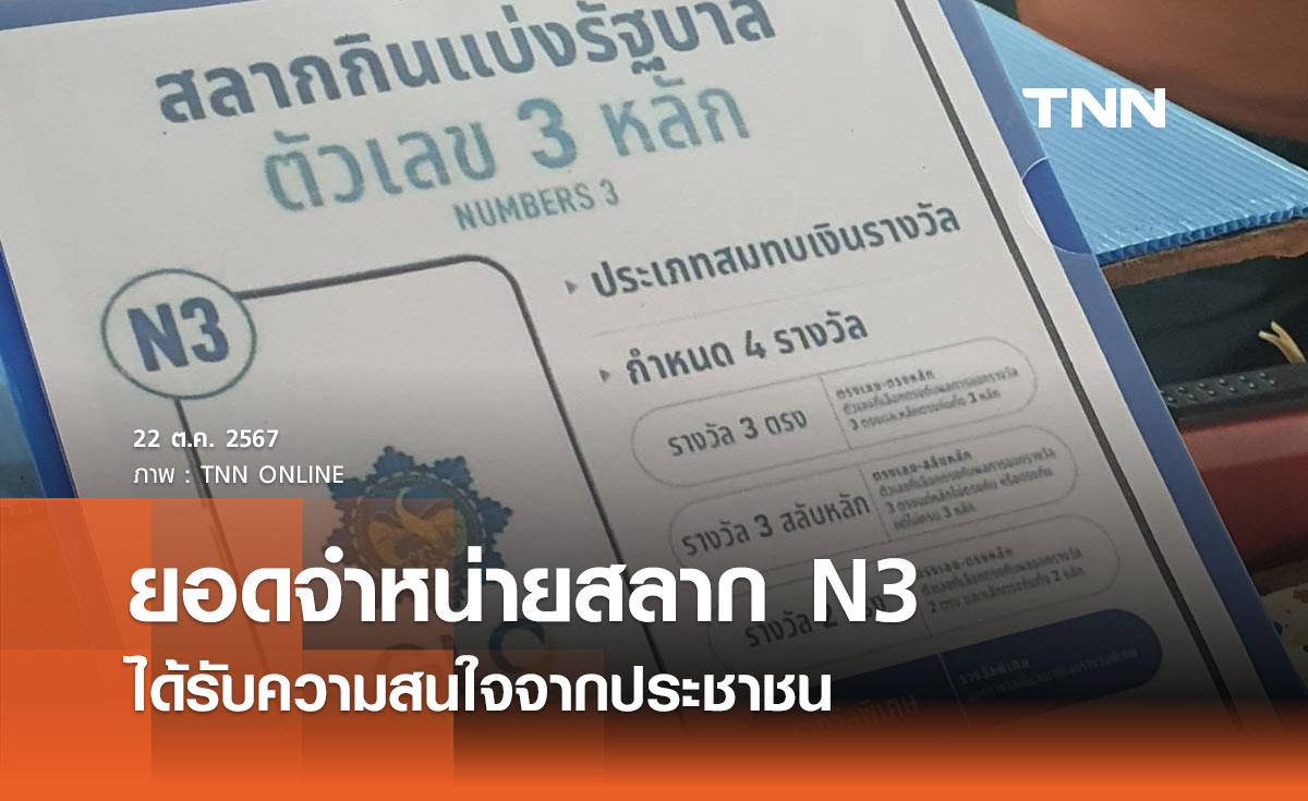 เปิดขายสลาก N3 คลังปลื้มได้รับความสนใจจากประชาชน