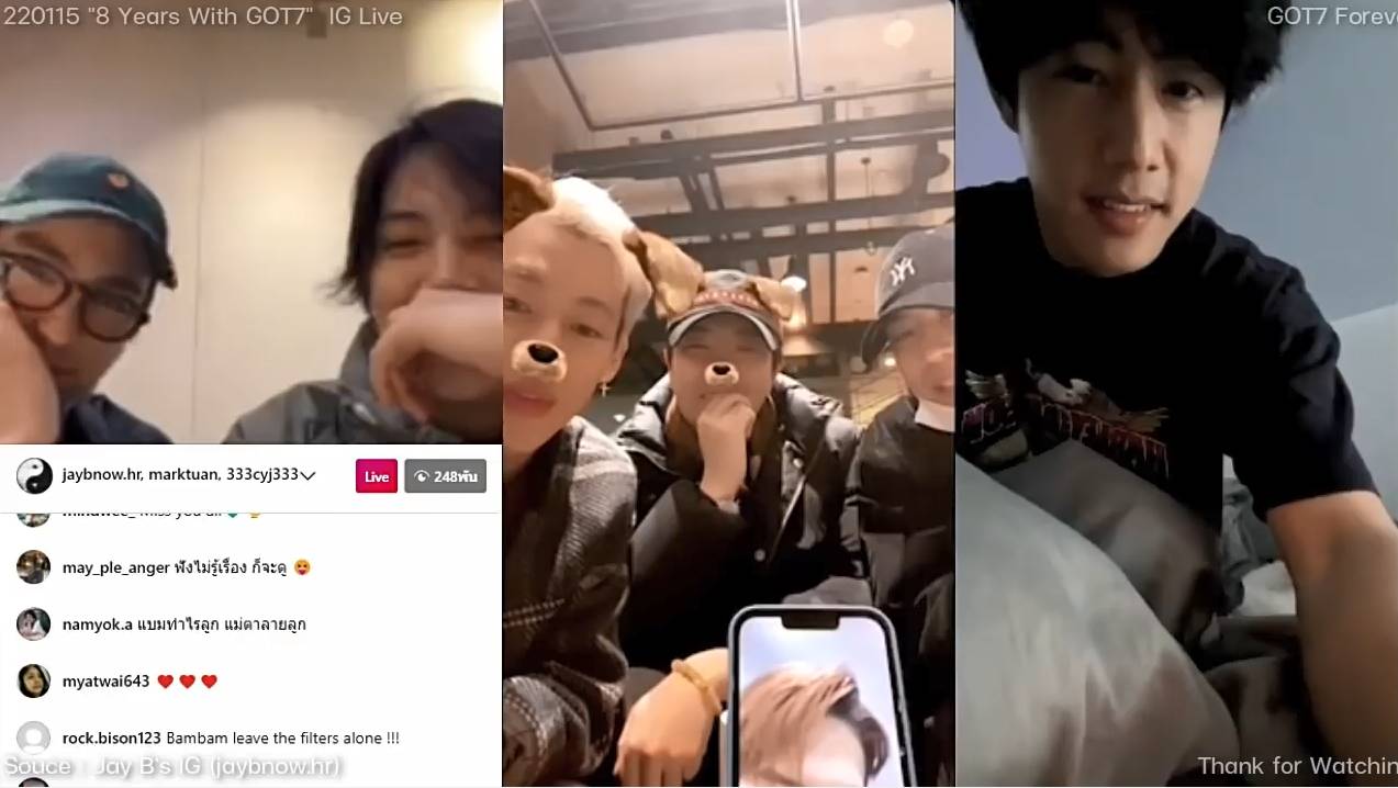 สมาชิกวง GOT7 ทั้ง 7 คนรวมตัวกันพูดคุยผ่าน IG Live ฉลองเดบิวต์ครบรอบ 8 ปี (มีคลิป)