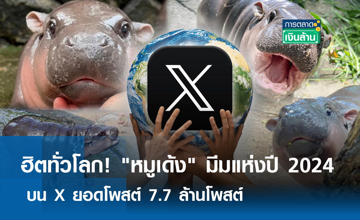 ฮิตทั่วโลก! หมูเด้ง มีมแห่งปี 2024 บน X ยอดโพสต์ 7.7 ล้านโพสต์ l การตลาดเงินล้าน