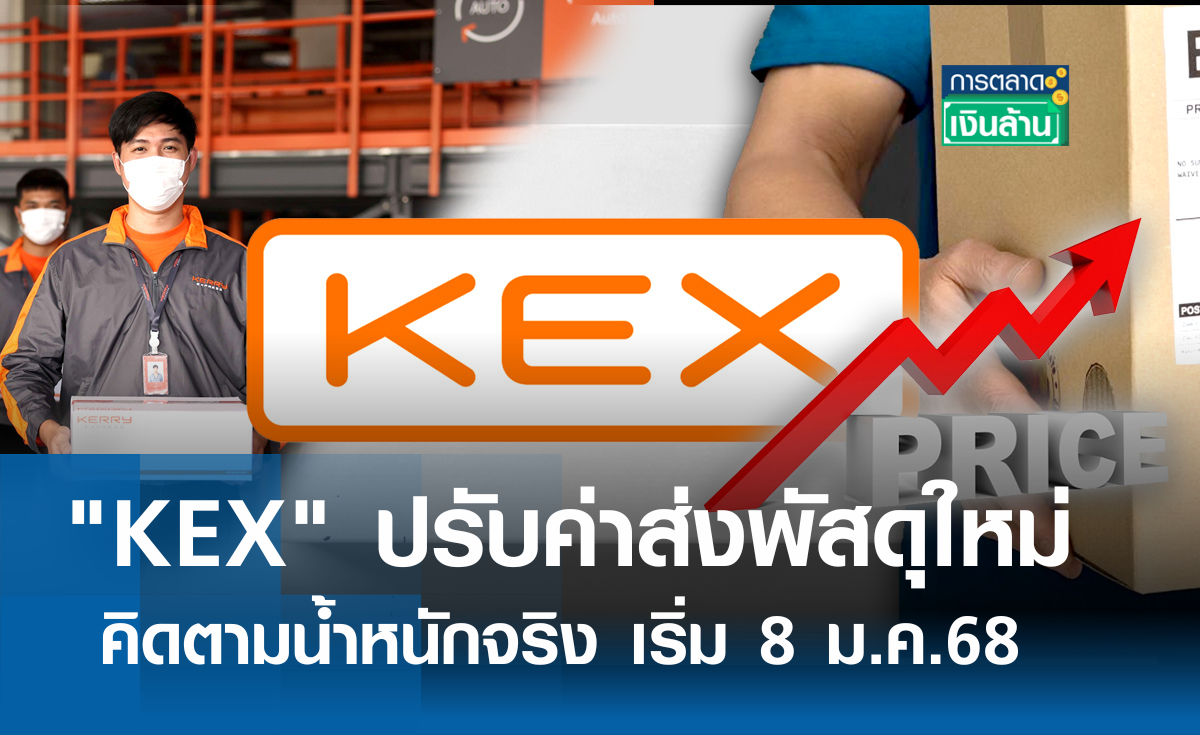 KEX ปรับค่าส่งพัสดุใหม่ คิดตามน้ำหนักจริง เริ่ม 8 ม.ค.68 l การตลาดเงินล้าน