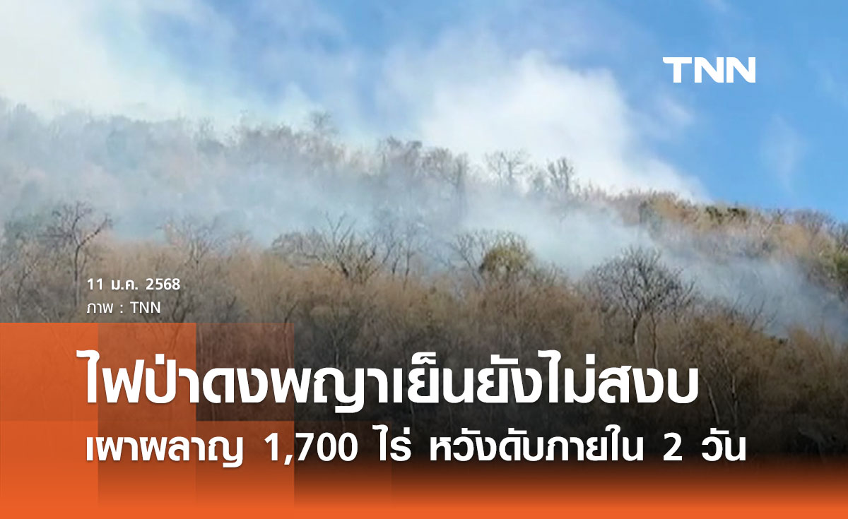 “ไฟป่าดงพญาเย็น” เผาผลาญพื้นที่ 1,700 ไร่ คาด 1 - 2 วันคุมสถานการณ์ได้ 