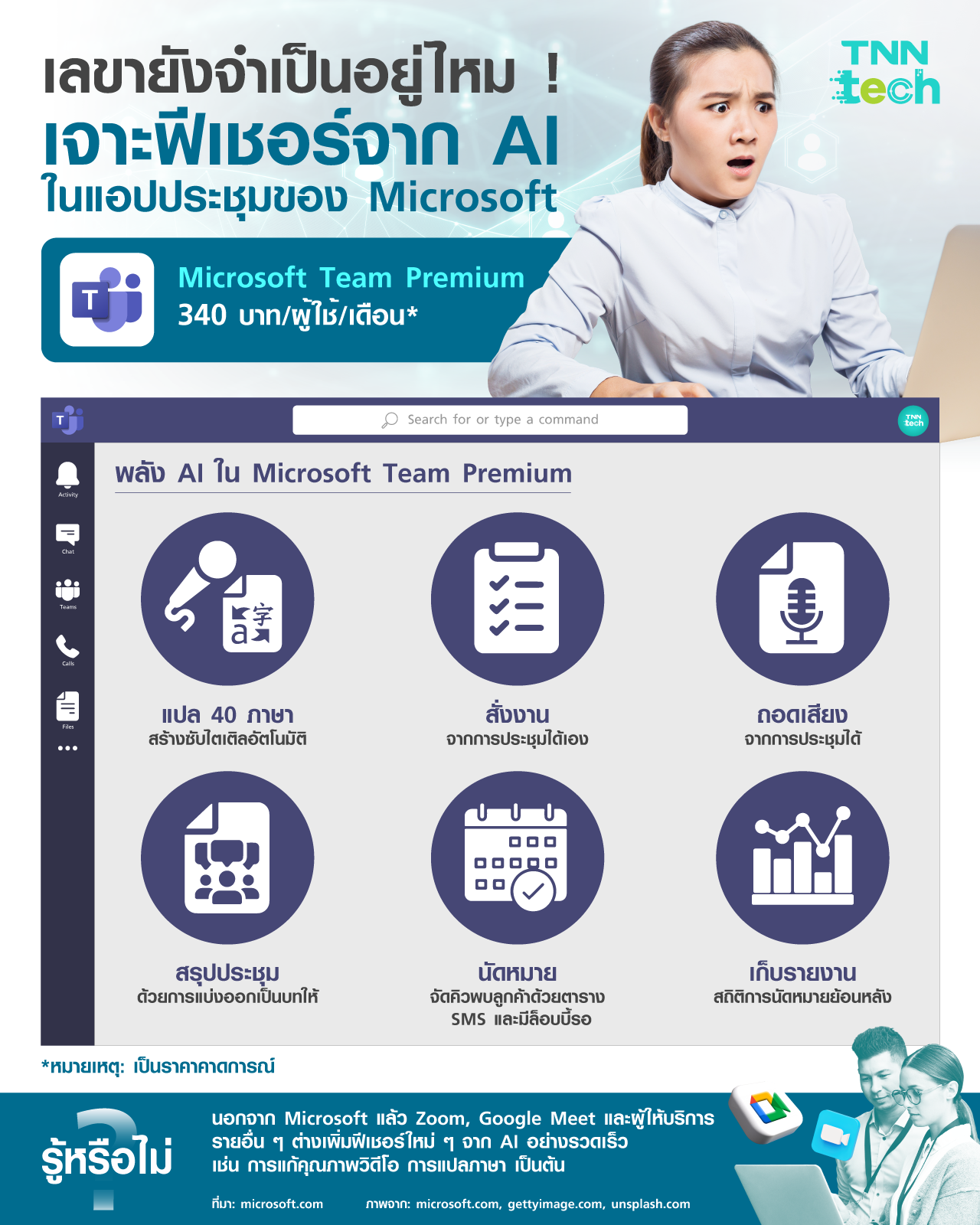 เลขายังจำเป็นอยู่ไหม ! เจาะ 6 ฟีเชอร์จาก AI ในแอปประชุมของ Microsoft