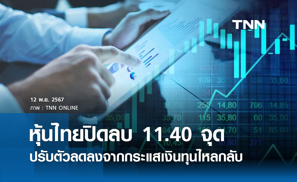 หุ้นไทยวันนี้ 12 พฤศจิกายน 2567 ปิดลบ 11.40 จุด ปรับตัวลดลงจากกระแสเงินทุนไหลกลับ