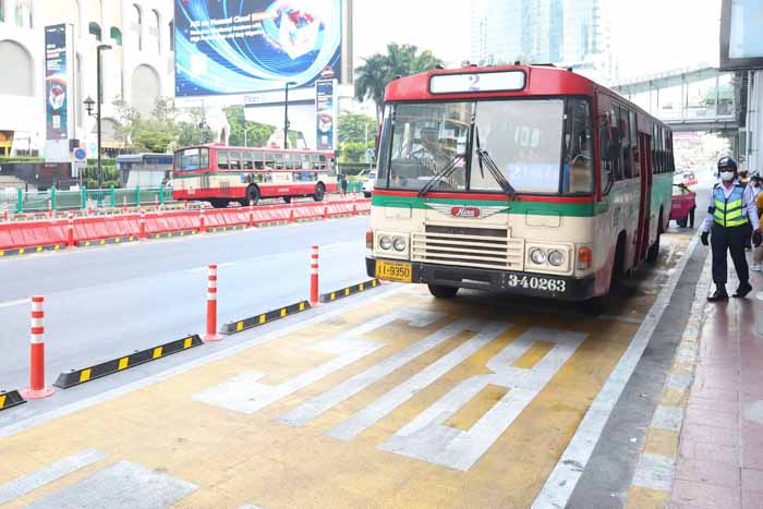 Bus Lane ราชประสงค์ แก้ปัญหารถจอดแช่หน้าป้ายรถเมล์