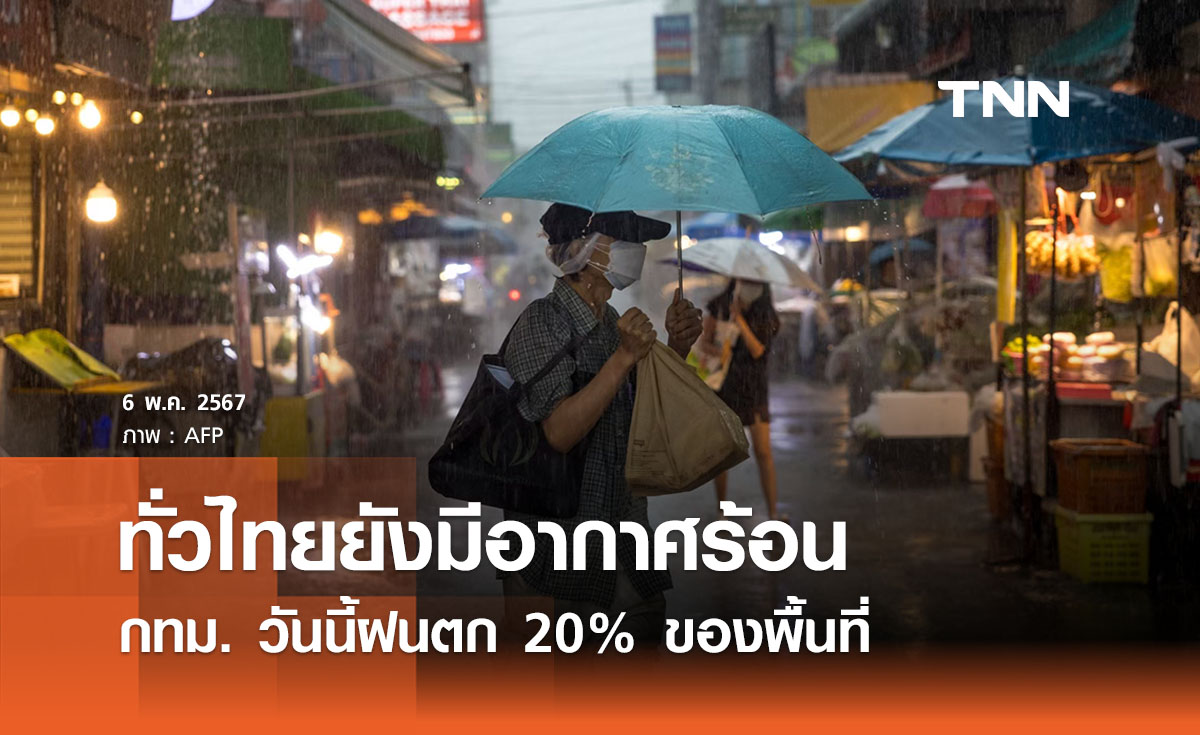 พยากรณ์อากาศวันนี้และ 10 วันข้างหน้า ทั่วไทยอากาศร้อนถึงร้อนจัด กทม.วันนี้ฝนตก 20% ของพื้นที่