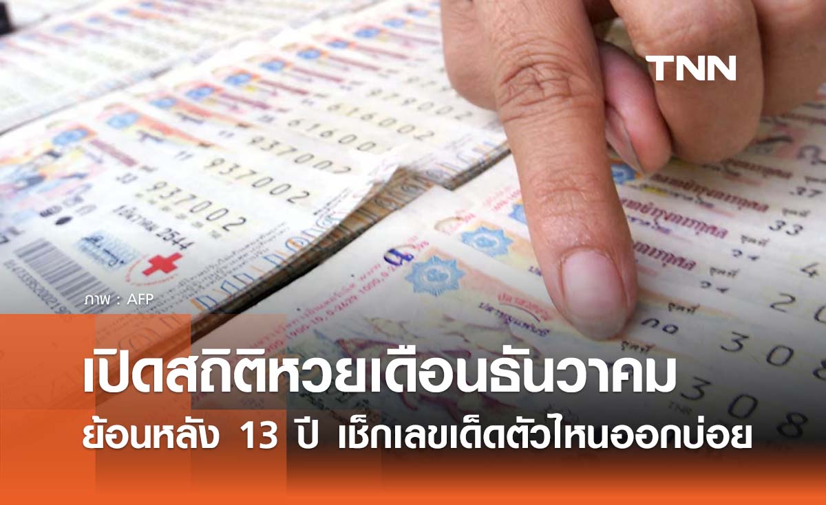 รวมสถิติหวยออกเดือนธันวาคม ย้อนหลัง 13 ปี เช็กเลขเด็ดตัวไหนออกบ่อย!