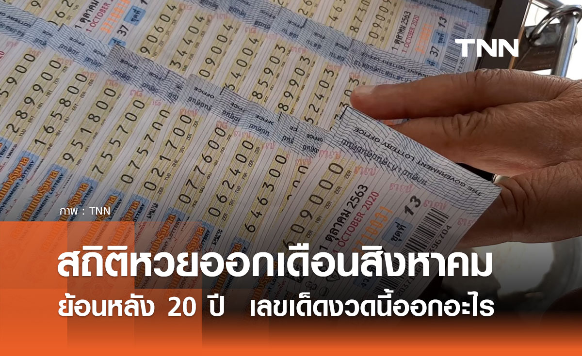 สถิติหวยออกเดือนสิงหาคม ย้อนหลัง 20 ปี  เลขเด็ดงวดนี้ออกอะไร