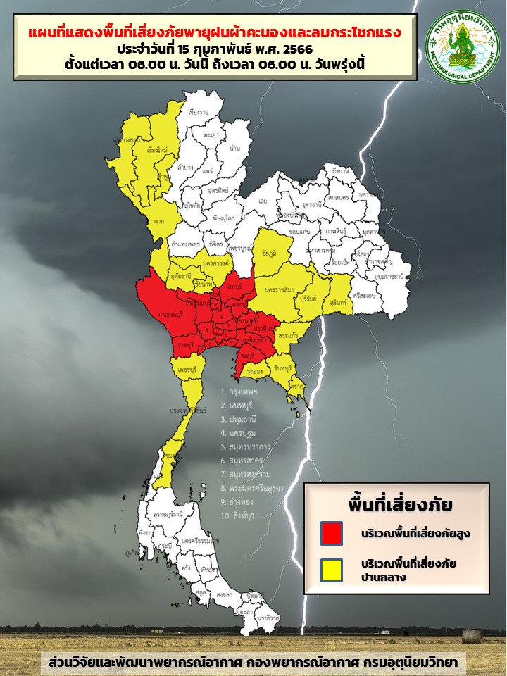 เช็กสภาพอากาศ 19 จว. “ฝนตกหนัก” ระดับสีแดง คนกทม.พรุ่งนี้พกร่ม!