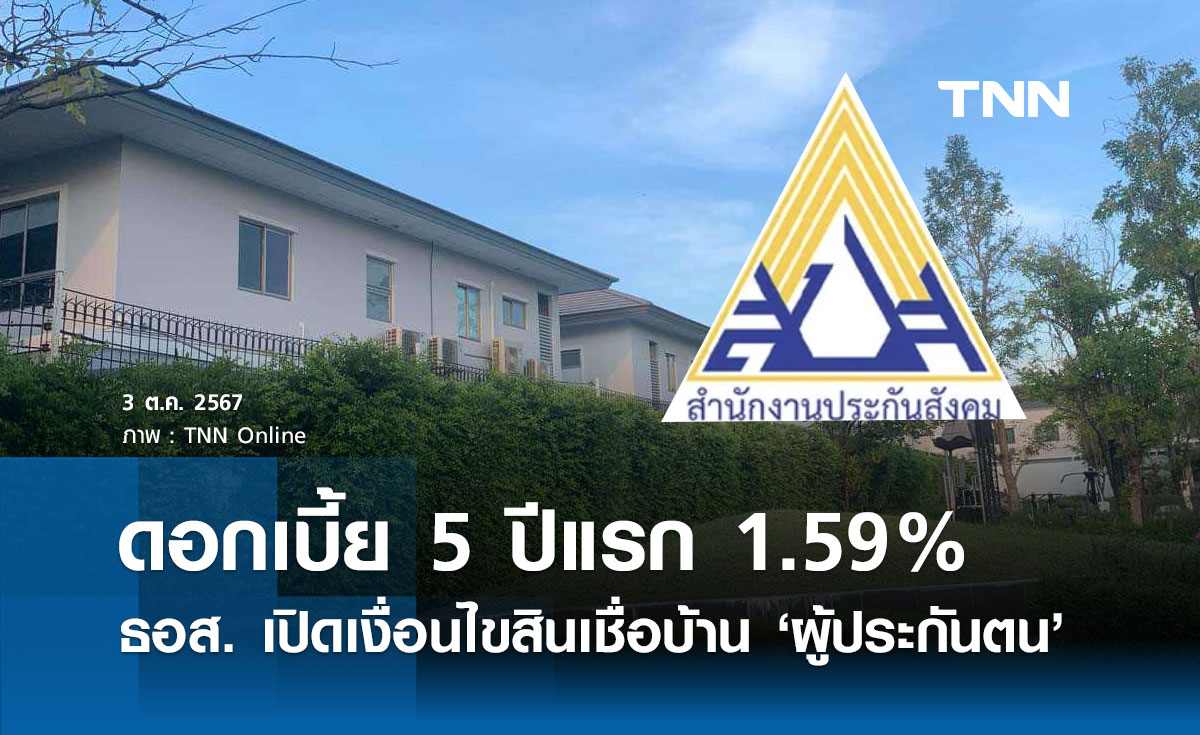 สินเชื่อบ้านผู้ประกันตน ธอส. เปิดรายละเอียด ดอกเบี้ย 5 ปีแรก 1.59%