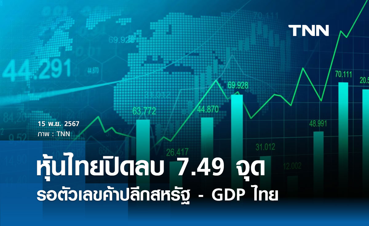 หุ้นไทยวันนี้ 15 พฤศจิกายน 2567 ปิดลบ 7.49 จุด รอยอดค้าปลีกสหรัฐ - GDP ไทย