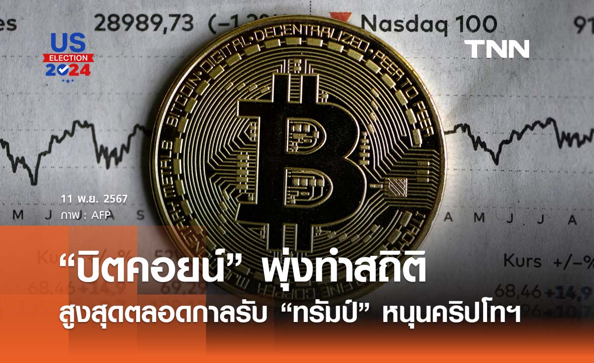 “บิตคอยน์” พุ่งทำสถิติสูงสุดตลอดกาลรับท่าที “ทรัมป์” หนุนคริปโทฯ 